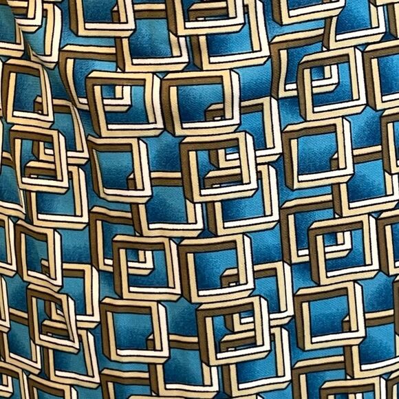 Rampage Wrap Dress Blue Brown Tan Geometric Pattern Midi Sleeveless S - Picture 5 of 7